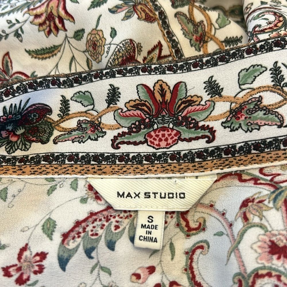 Max Studio multi colored floral open kimono Size S EUC - Picture 8 of 10